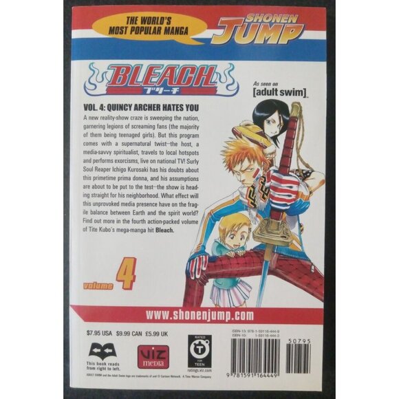 Bleach Vol 4 by Tite Kubo – 2004 Viz Manga PB Graphic Novel VG+ - Picture 2 of 2